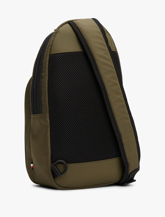 Metal Logo Sling Bag, Army Green Metal Logo Sling Bag