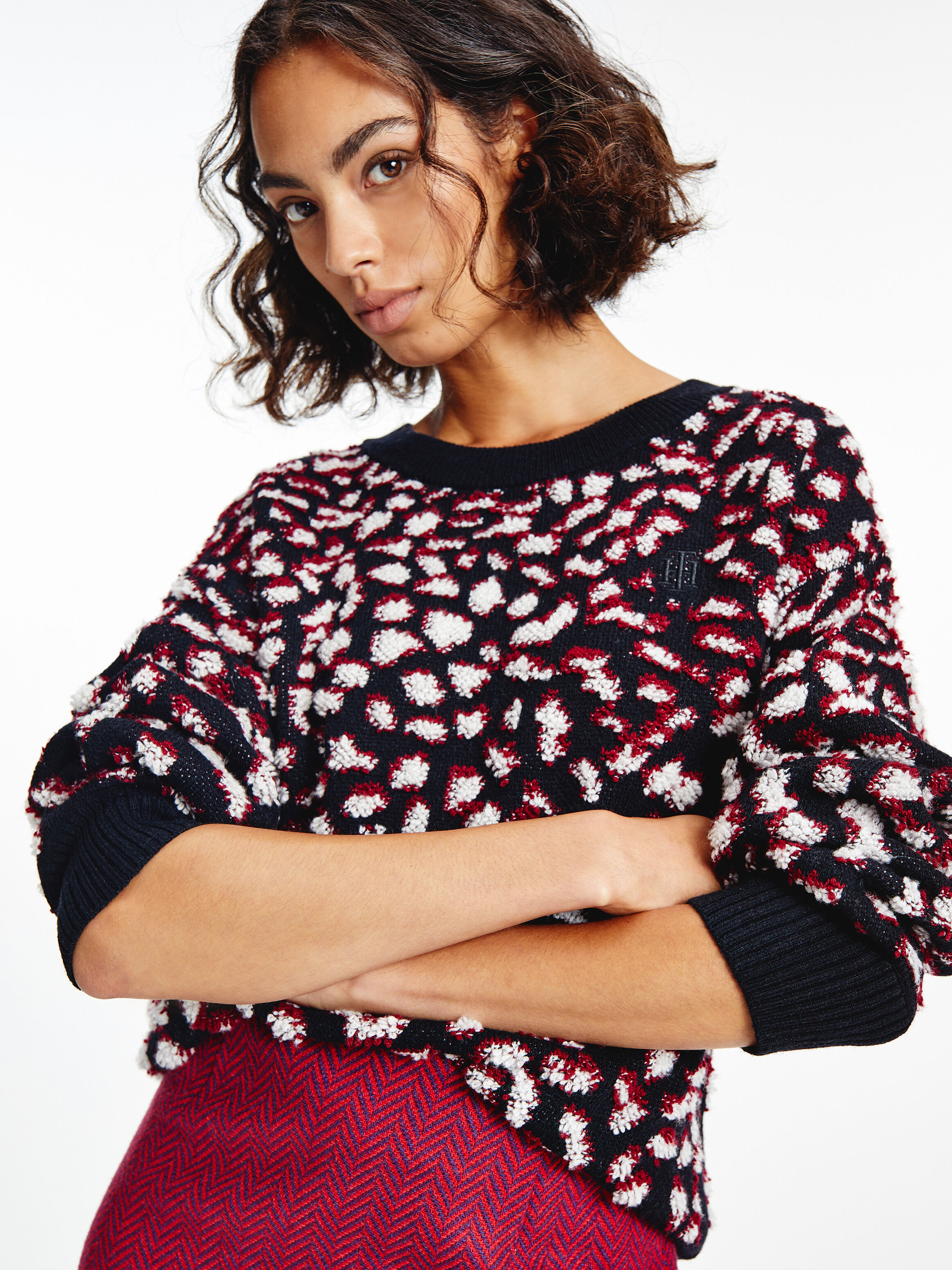 Purple leopard top print jumper