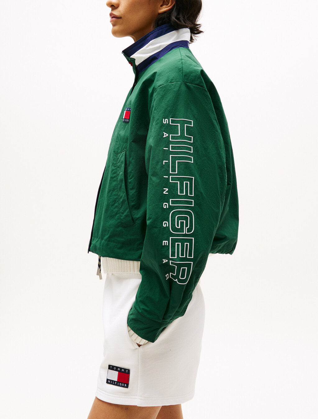 Hilfiger Sailing Signature Cropped Regatta Jacket, Ornamental Green, hi-res