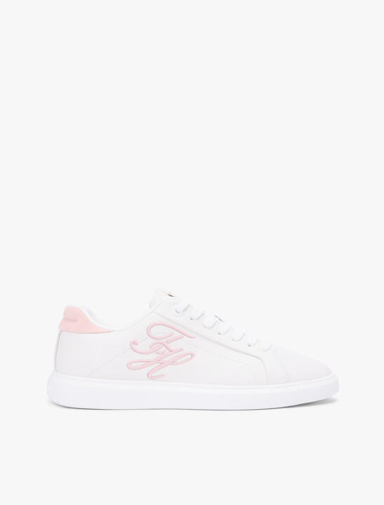 Hilfiger Icon Leather Logo Embroidery Court Trainers