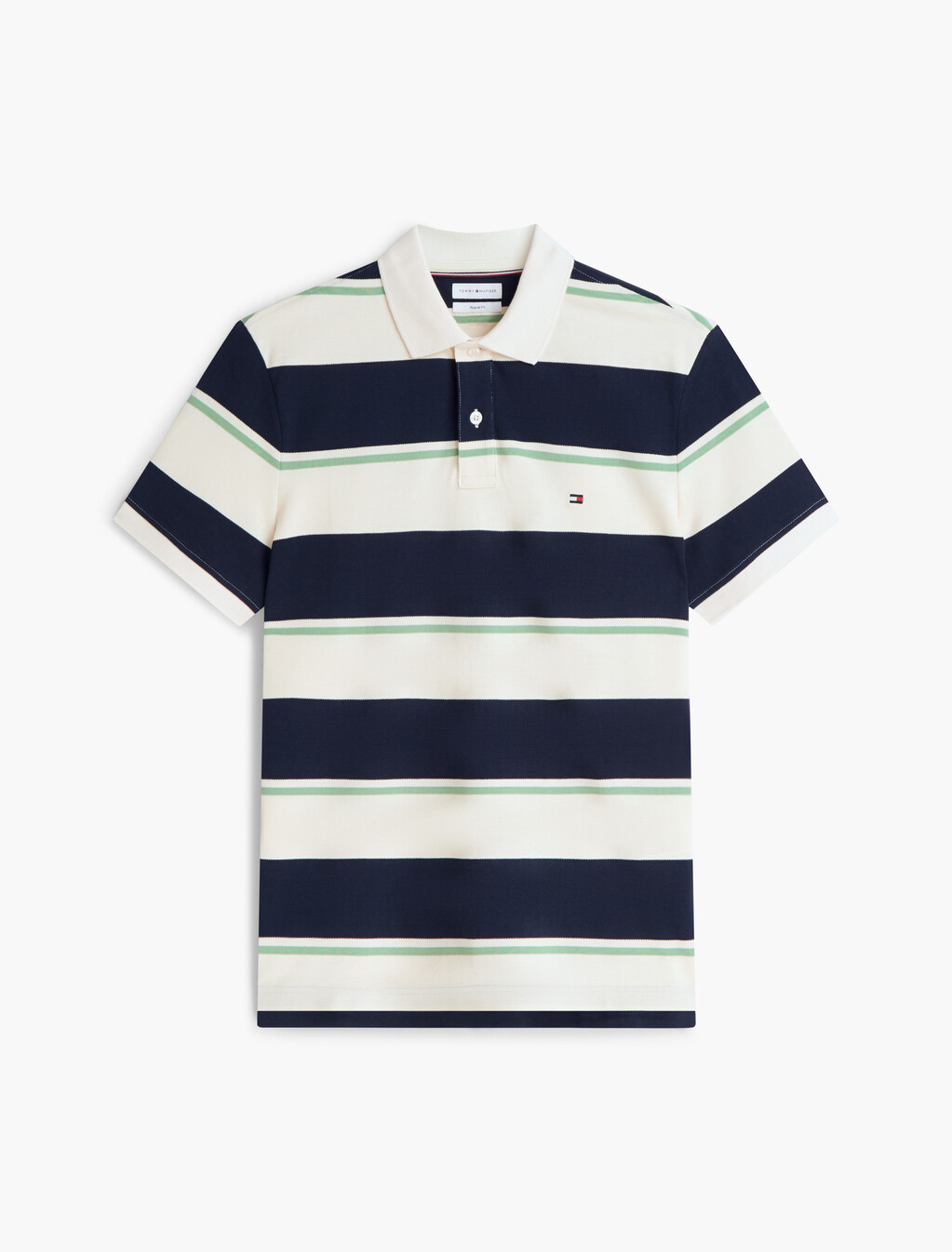 Regular Fit Pique Stripe Polo Shirt, Carbon Navy / Multi, hi-res