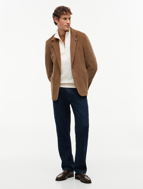 French Rib Knit 1/4 Zip Sweater