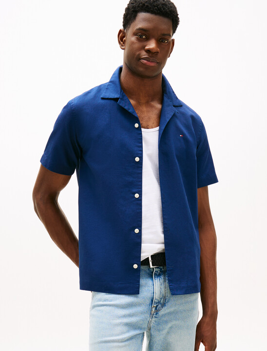 Linen Blend Short Sleeve Shirt