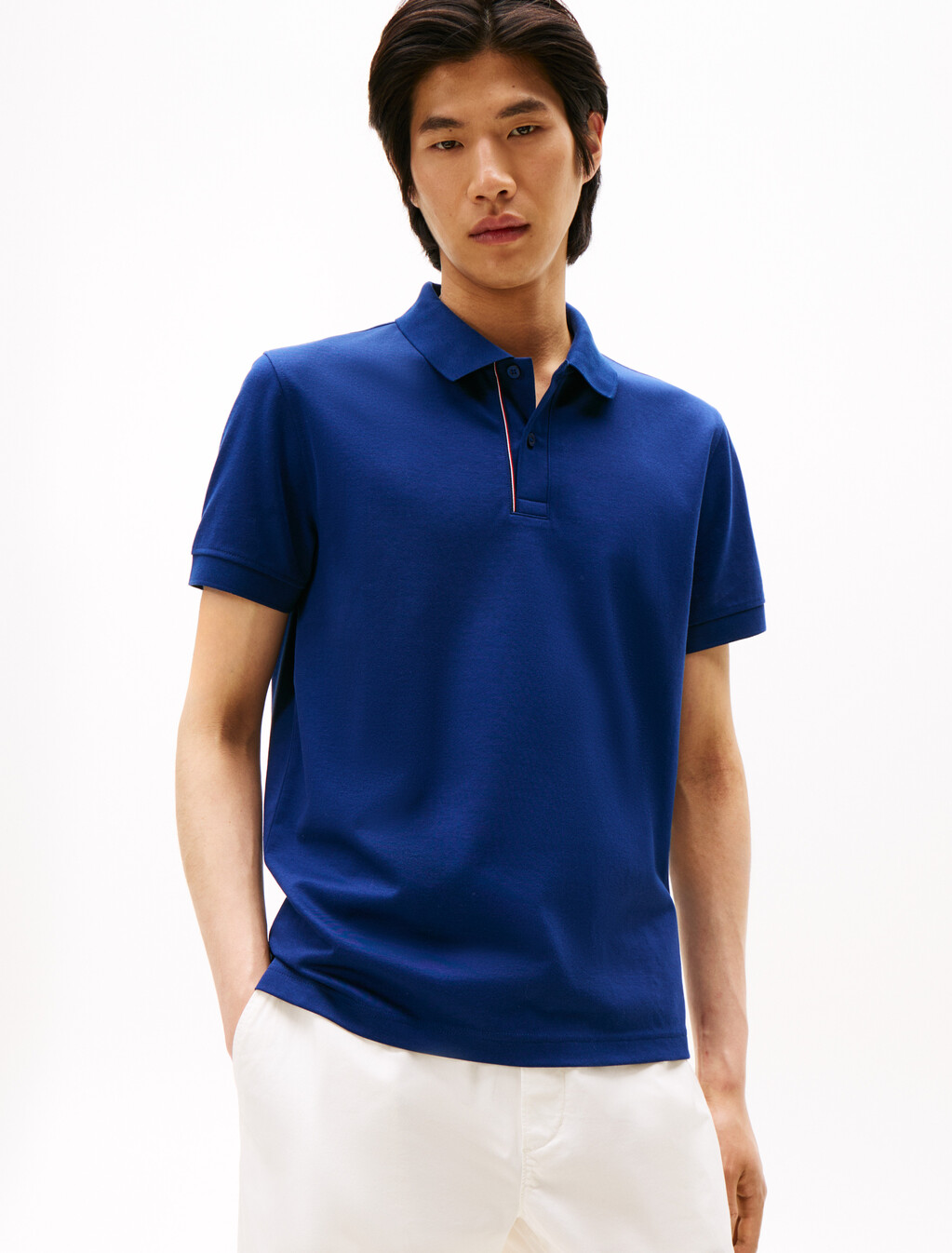 Signature Stripe Jacquard Polo, Preppy Navy, hi-res