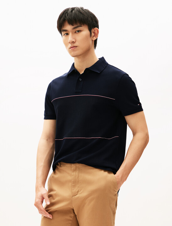 Global Stripe Block Polo