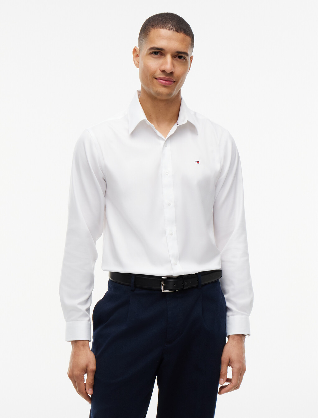 New York Label Regular Fit Non-Iron Shirt, White, hi-res