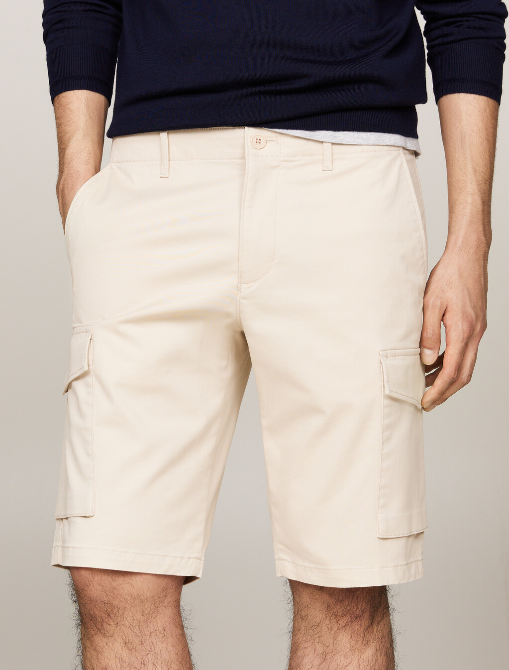 Twill Cargo Pocket Shorts, Classic Beige, hi-res