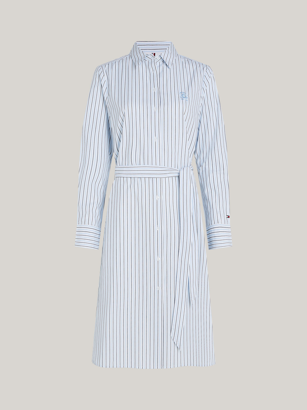 Stripe Knee Length Shirt Dress, Classic Shirting Stp/ Vessel Blue, hi-res