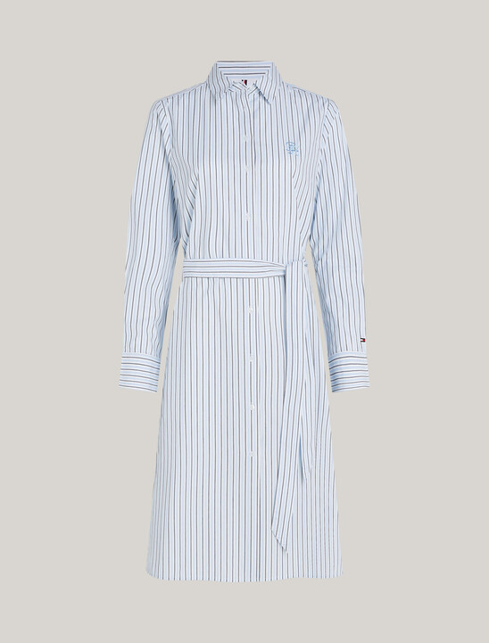 Stripe Knee Length Shirt Dress