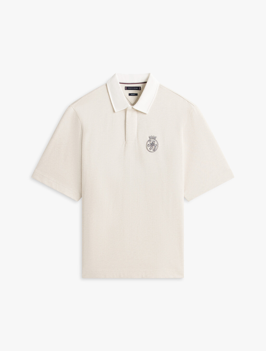 Heritage Relaxed Back Embroidery Polo Shirt, Heathered Oatmilk, hi-res