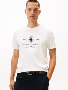 Varsity Graphic Interlock Knit T-Shirt, Ecru, hi-res