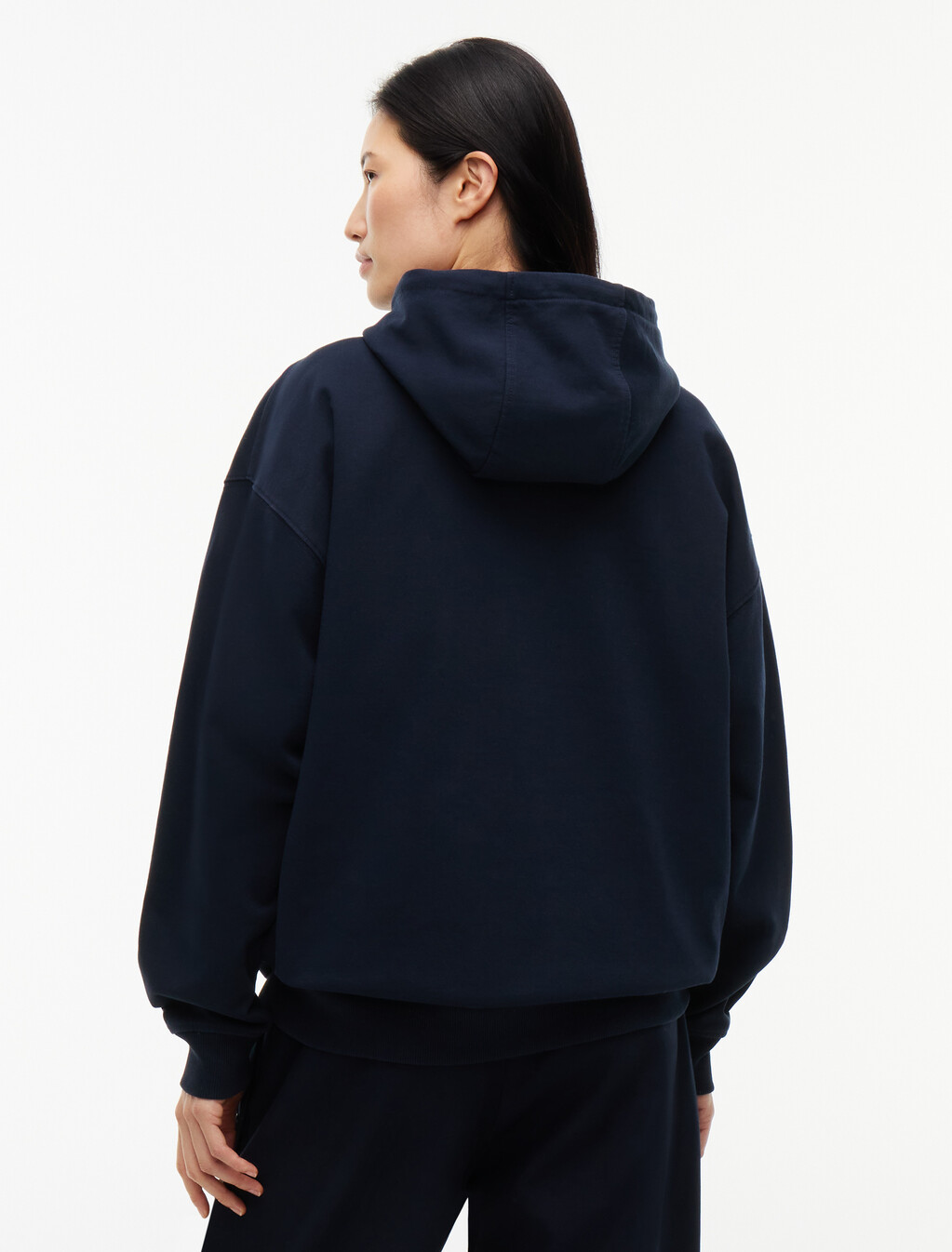 Washed Flag Logo Fleece Relaxed Hoody, Navy Blue, hi-res