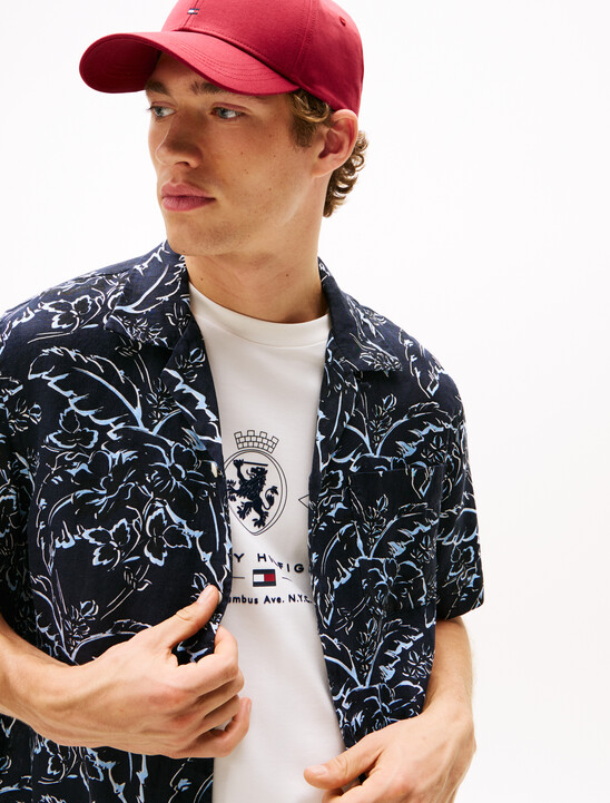 Botanical Print Linen Shirt