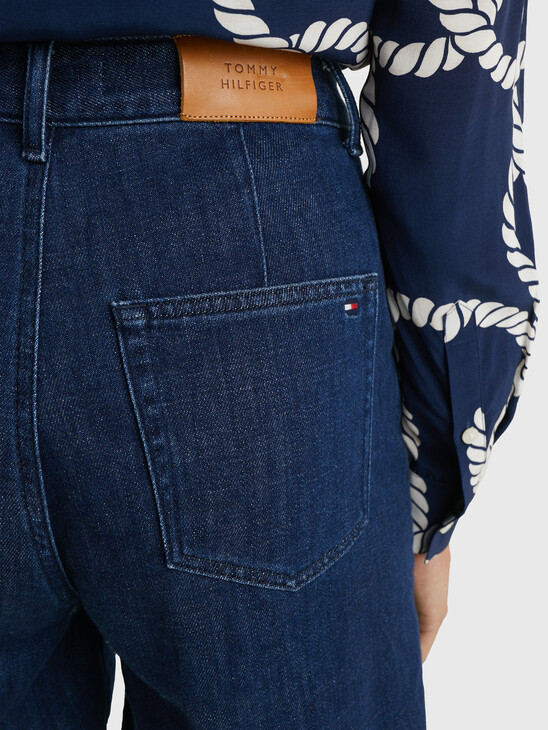 HIGH RISE FLARED DENIM SHORTS