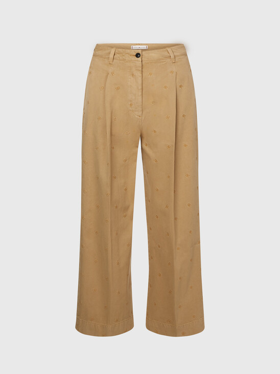 TH MONOGRAM EMBROIDERY RELAXED FIT CHINOS