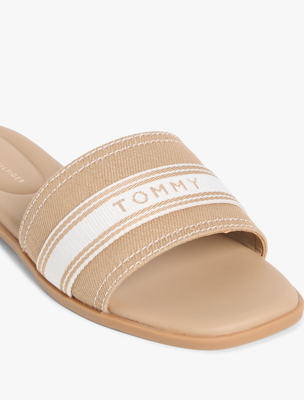 Canvas Denim Webbing Strap Mules, Safari Canvas, hi-res