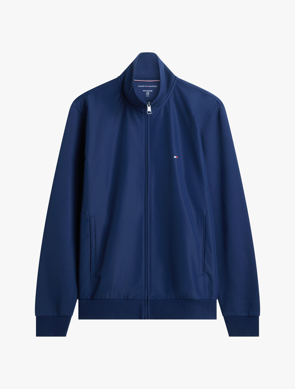 Essential Mix Fabric Zip Thru Jacket, Carbon Navy, hi-res