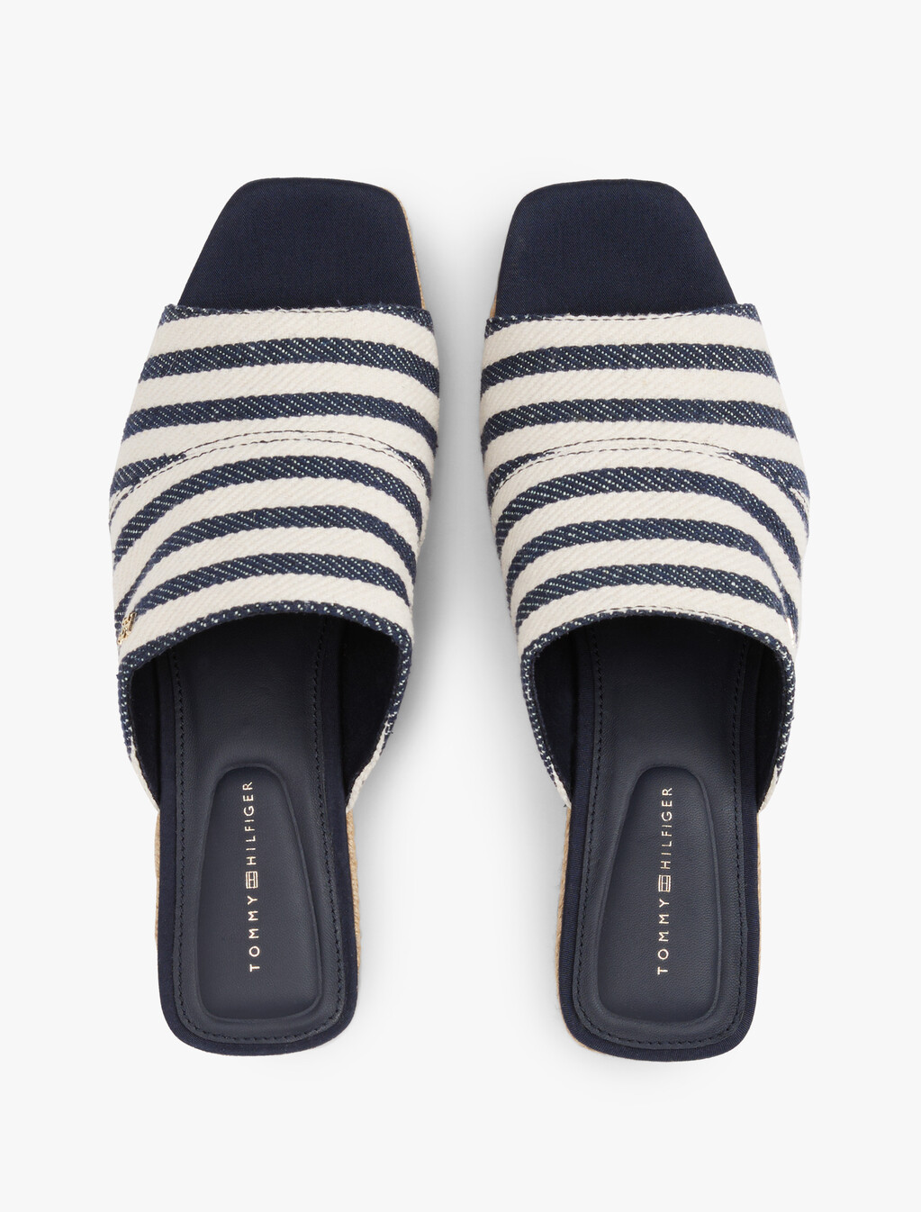 Stripe Espadrille Wedge Mules, Space Blue Itacha Stripes, hi-res