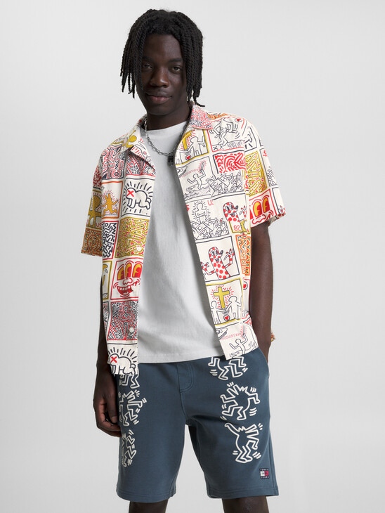 TOMMY X KEITH HARING ONE MAN SHOW PRINT DUAL GENDER RELAXED SHORT SLEEVE SHIRT