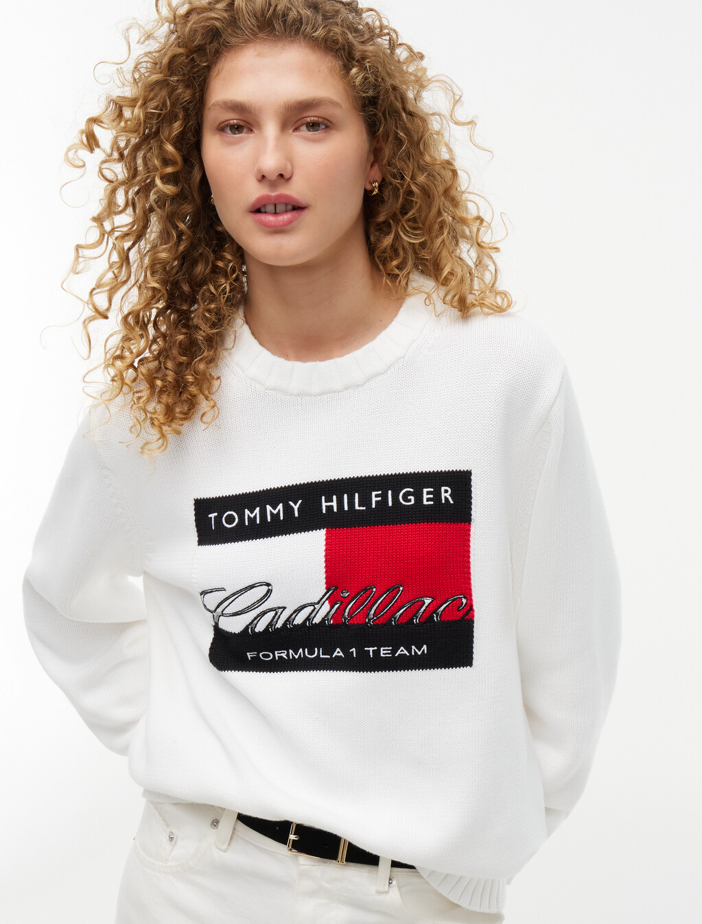 TH x Cadillac Formula 1&reg; Team Logo Jumper, White, hi-res