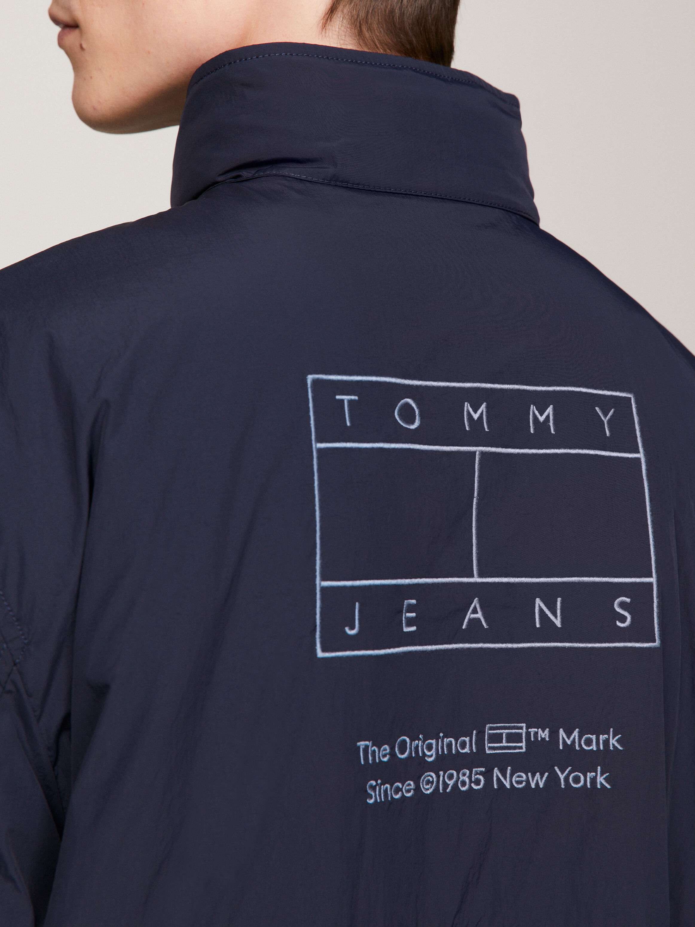Tonal Logo Hooded Jacket blue Tommy Hilfiger Singapore