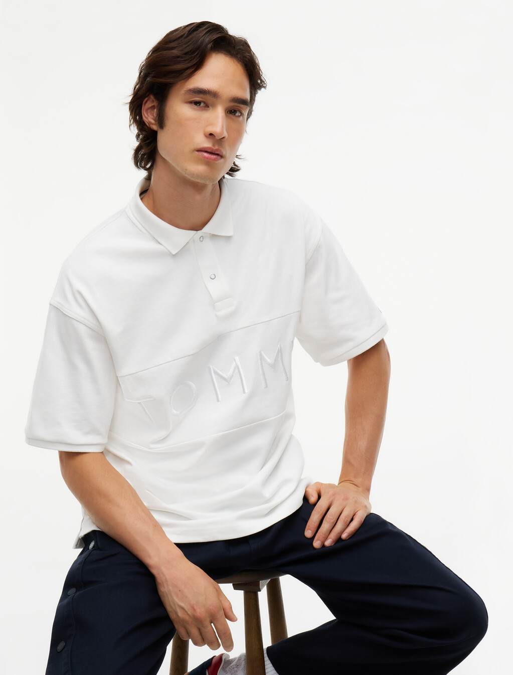 Relaxed Fit Jersey Rugby Shirt, Ecru, hi-res