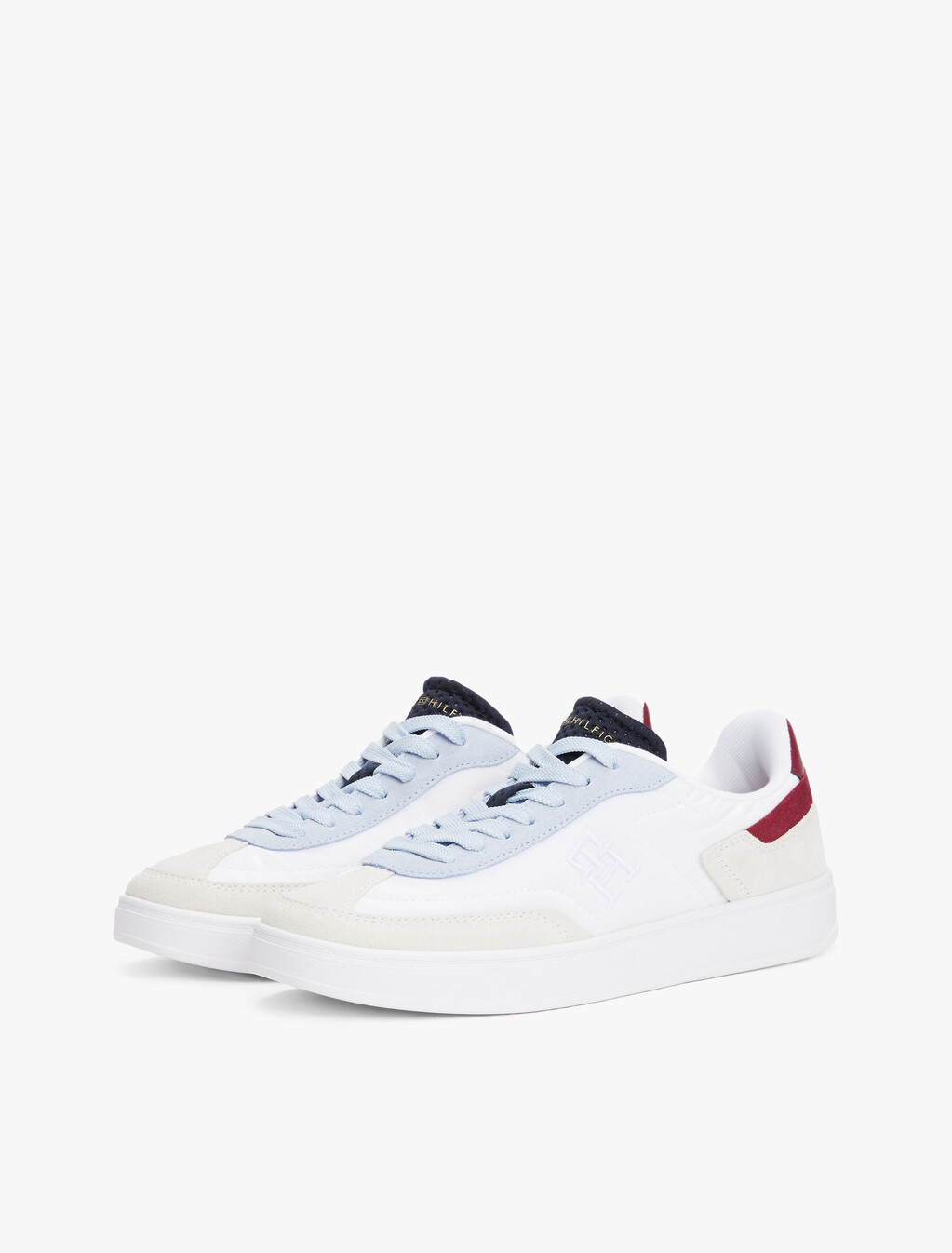 Heritage Suede Trainers, White/Breezy Blue, hi-res