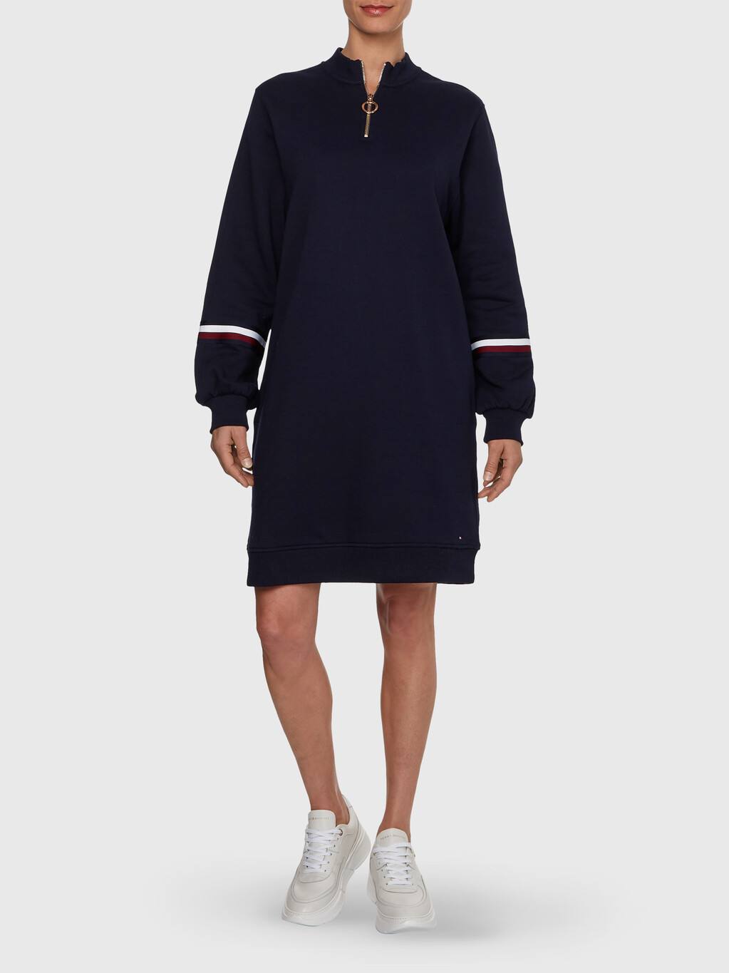 half zip relaxed sweatshirt dress