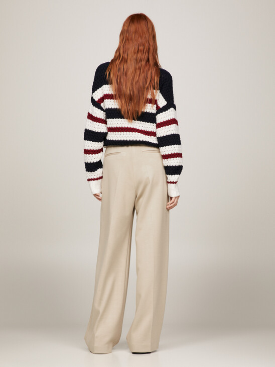 Crest Relaxed Wide Leg Jersey Trousers