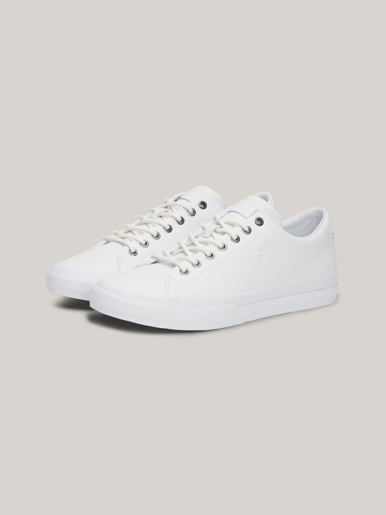 TH Monogram Embossed Leather Trainers
