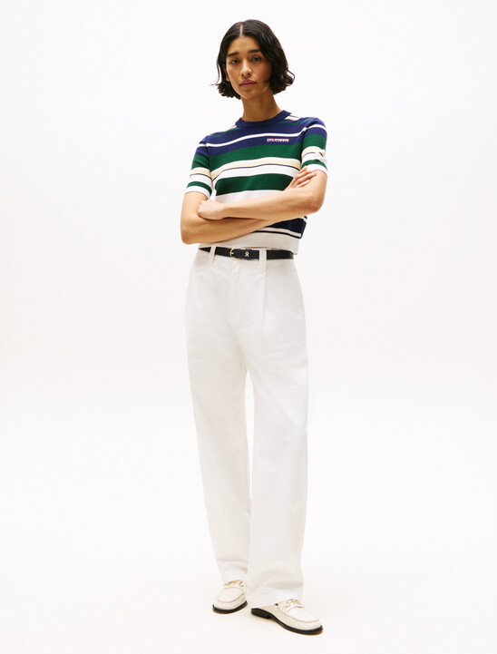 Hilfiger Sailing Cropped Short Sleeve Jumper