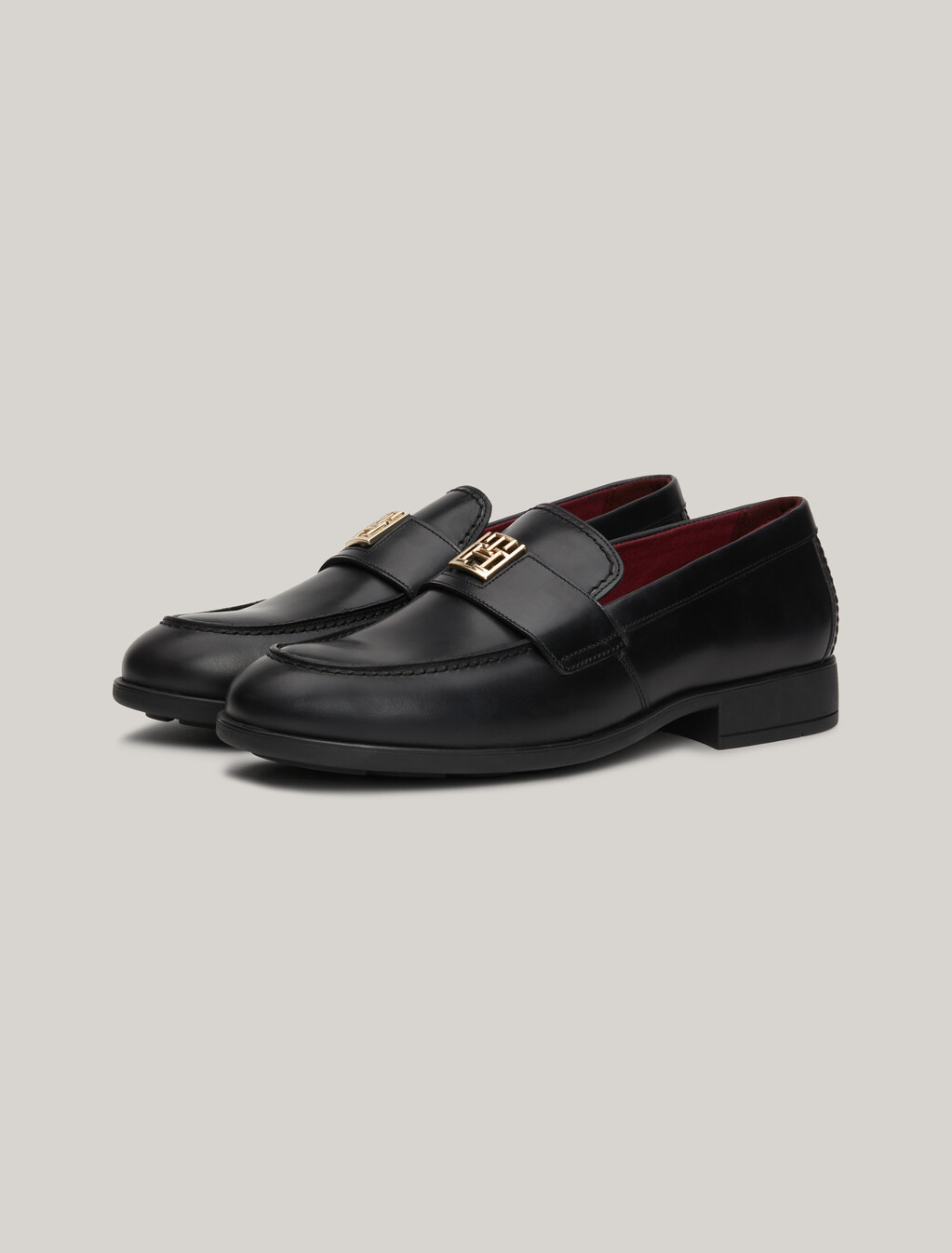 Elevated Leather Loafers, Black, hi-res