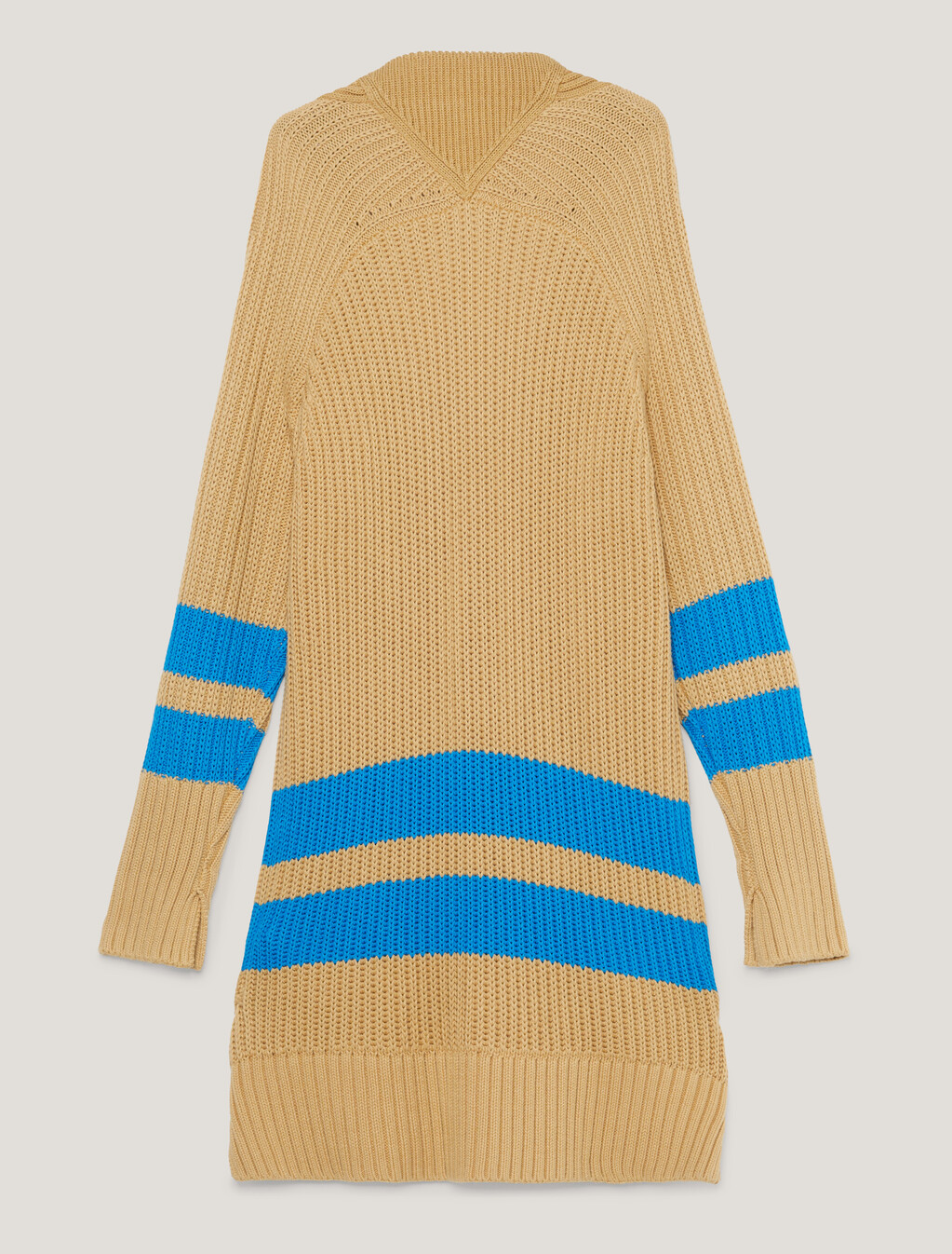 Crest Stripe Relaxed Button Cardigan, Sandy Beige, hi-res