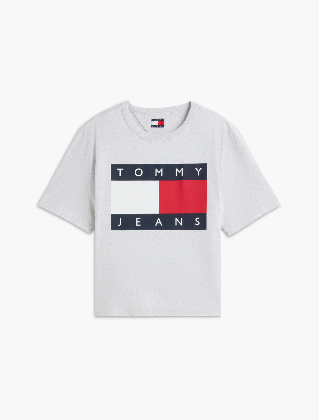 Flag Badge Boxy Jersey T-Shirt, Ice Grey Heather, hi-res