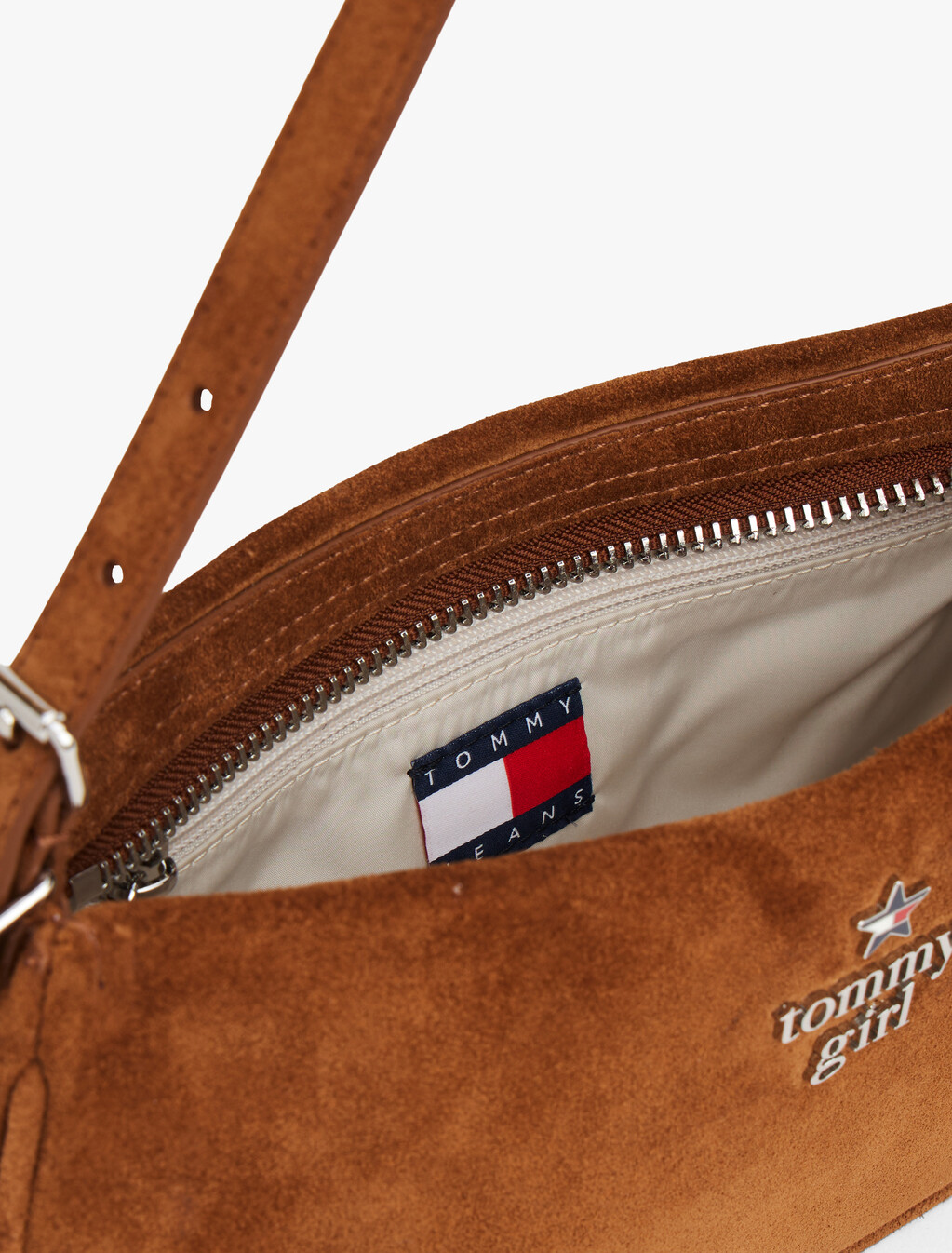 Tommy Girl Suede Shoulder Bag, Pommes Suede, hi-res