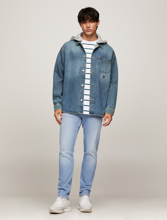 Hooded Denim Shacket