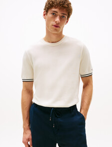 Tipping Stripe T-Shirt, Ivory Petal/Desert Sky, hi-res