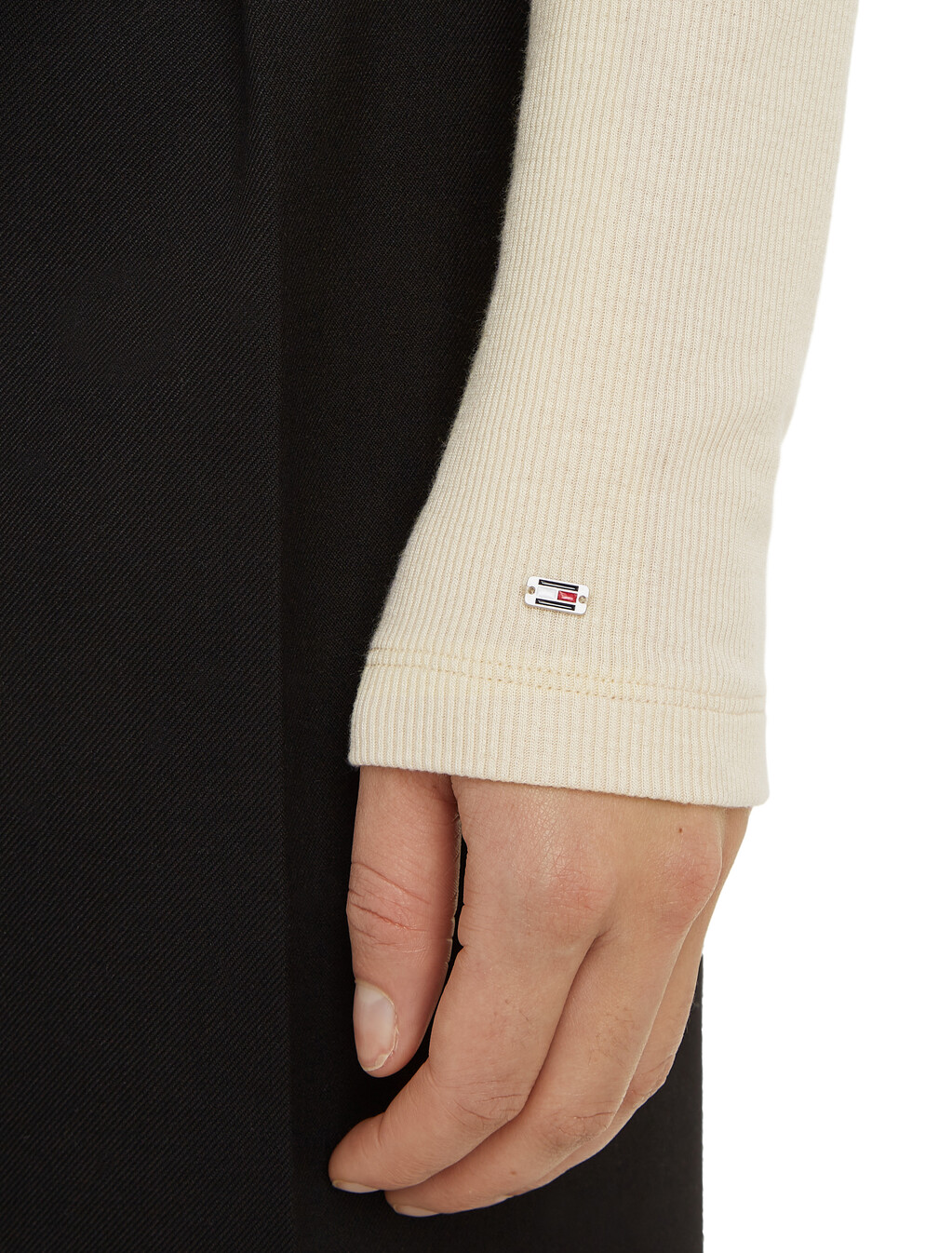 Roll Neck Long Sleeve Slim T-Shirt, Country Ivory, hi-res