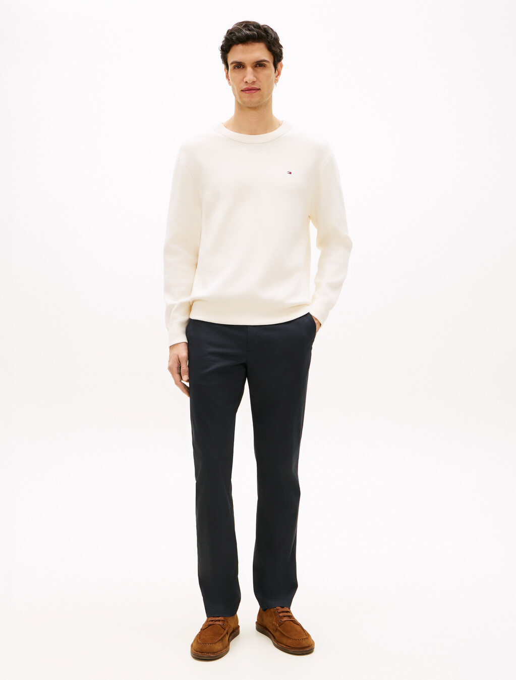Denton Micro Print Straight Leg Chinos, Desert Sky, hi-res