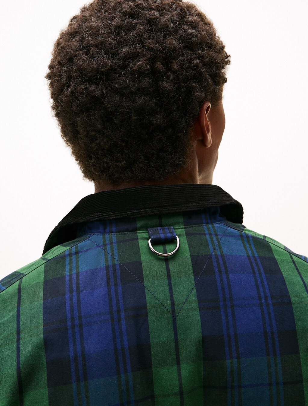 Waxed Tartan Check Relaxed Barn Jacket, Blackwatch check, hi-res