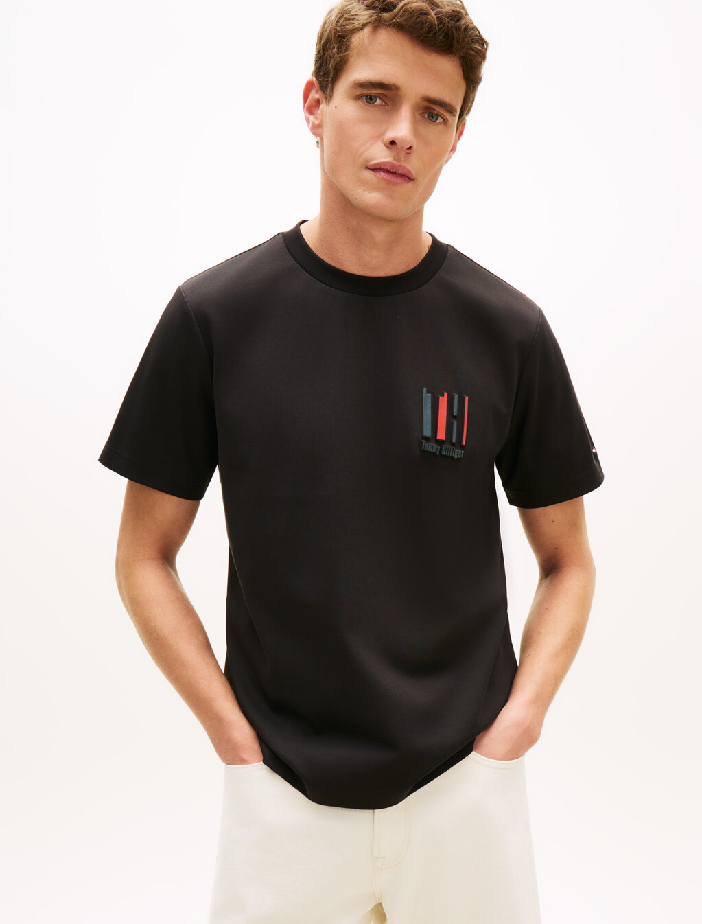 Icon Double Knit Embossed T-Shirt, Black, hi-res