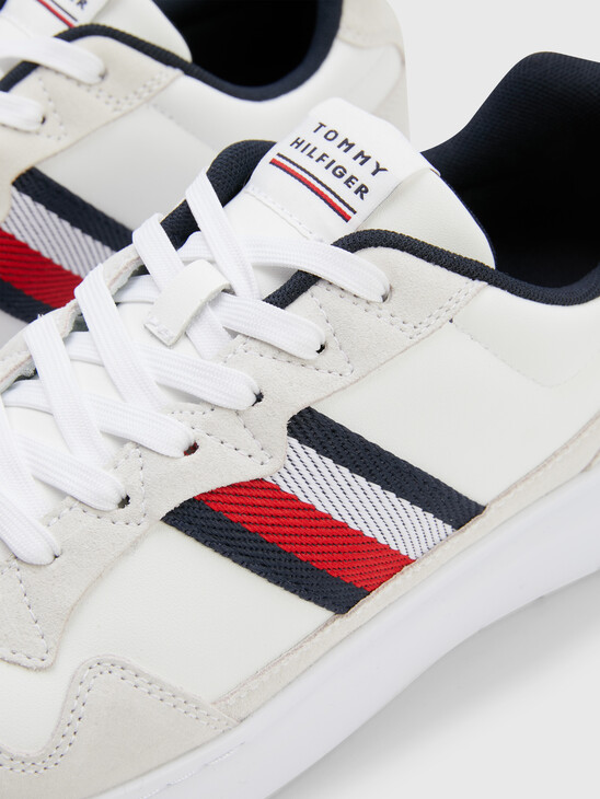 LIGHTWEIGHT SIGNATURE MIXED TEXTURE CUPSOLE TRAINERS