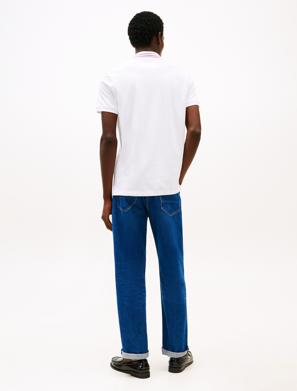Regular Fit Tipped Collar Polo Shirt, White, hi-res