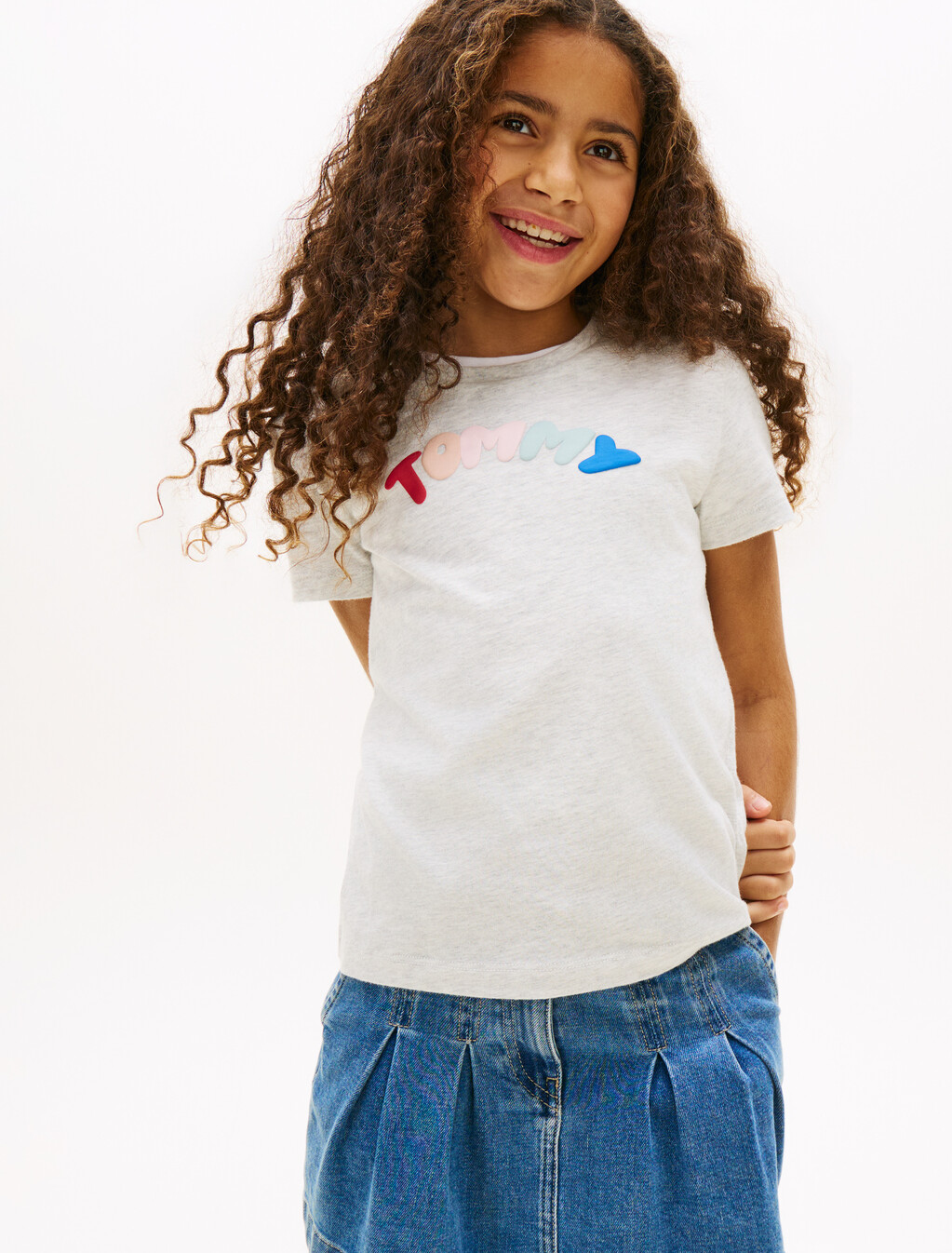 Textured Logo Jersey Crew Neck T-Shirt, Light Grey Heather, hi-res