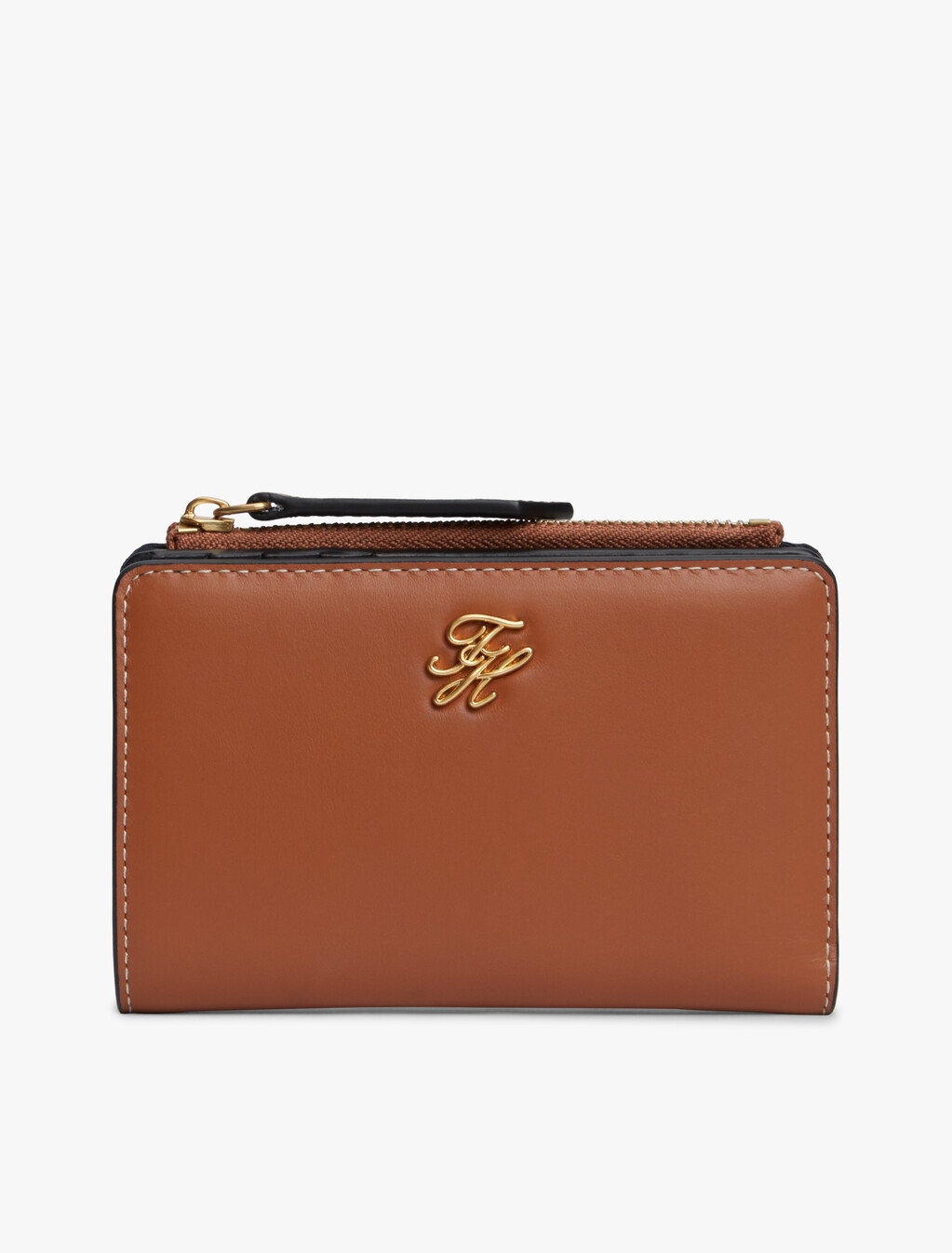 Script Monogram Leather Billfold Wallet, Cognac, hi-res