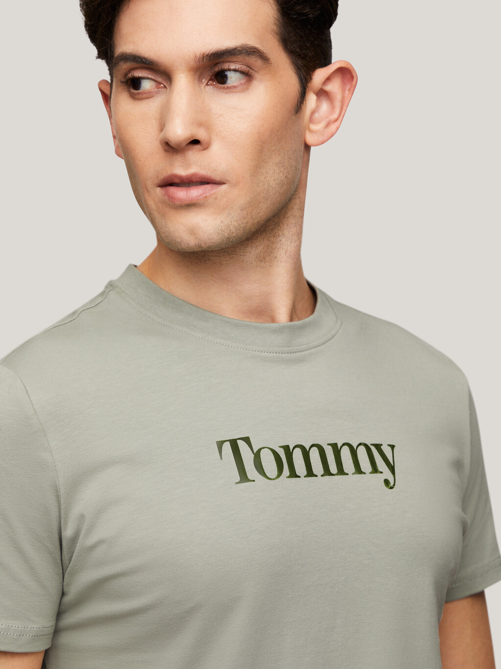 金屬色 Tommy 超修身 T 恤, Faded Willow, hi-res