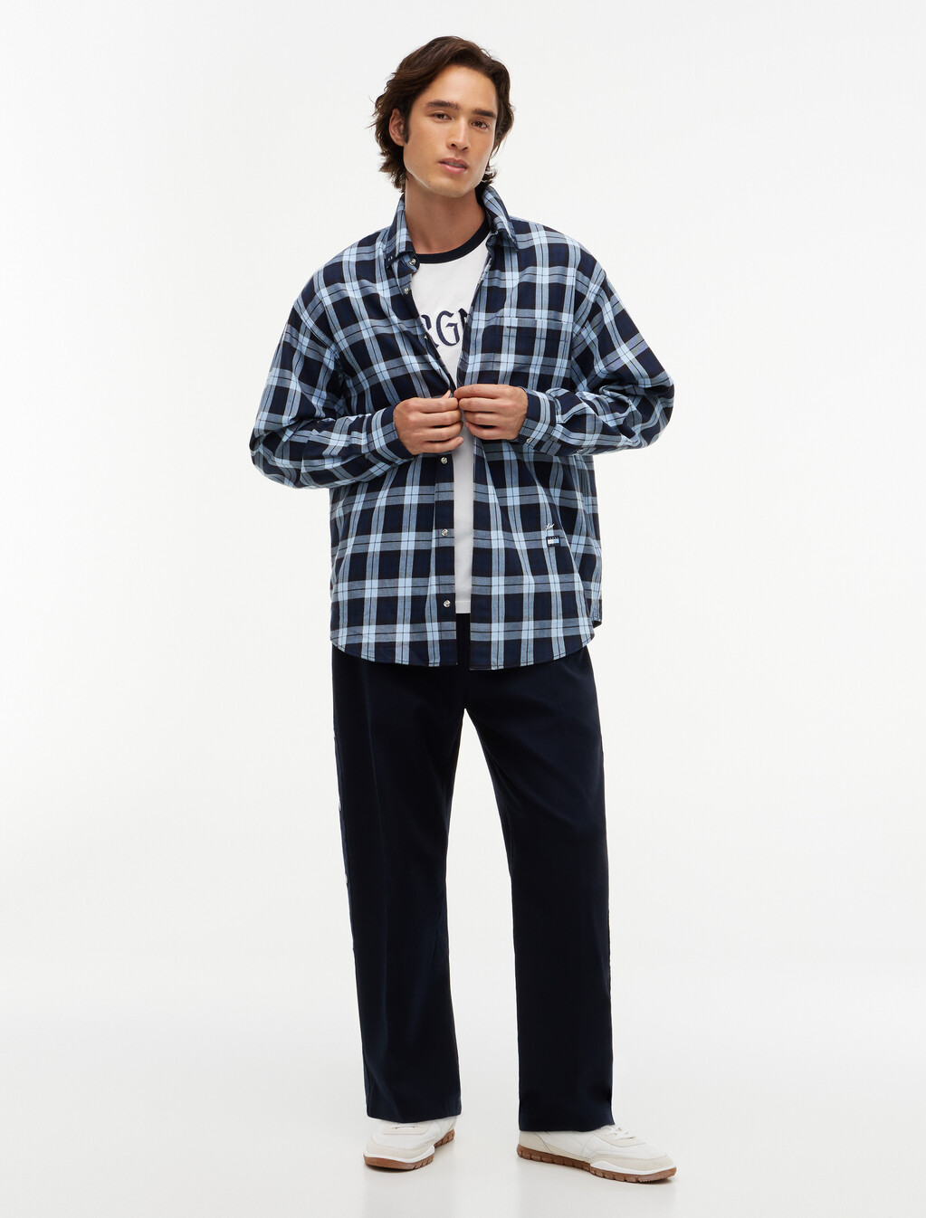 Relaxed Chinos, Navy Blue, hi-res