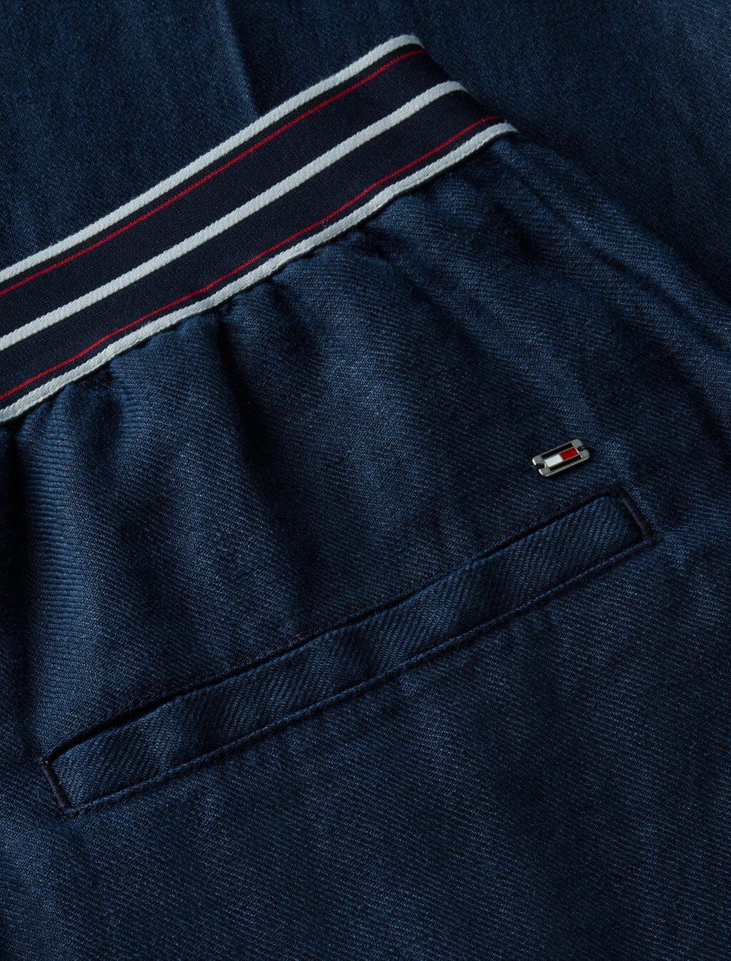 Pure Linen Twill Straight Pants, Dark Night Navy, hi-res