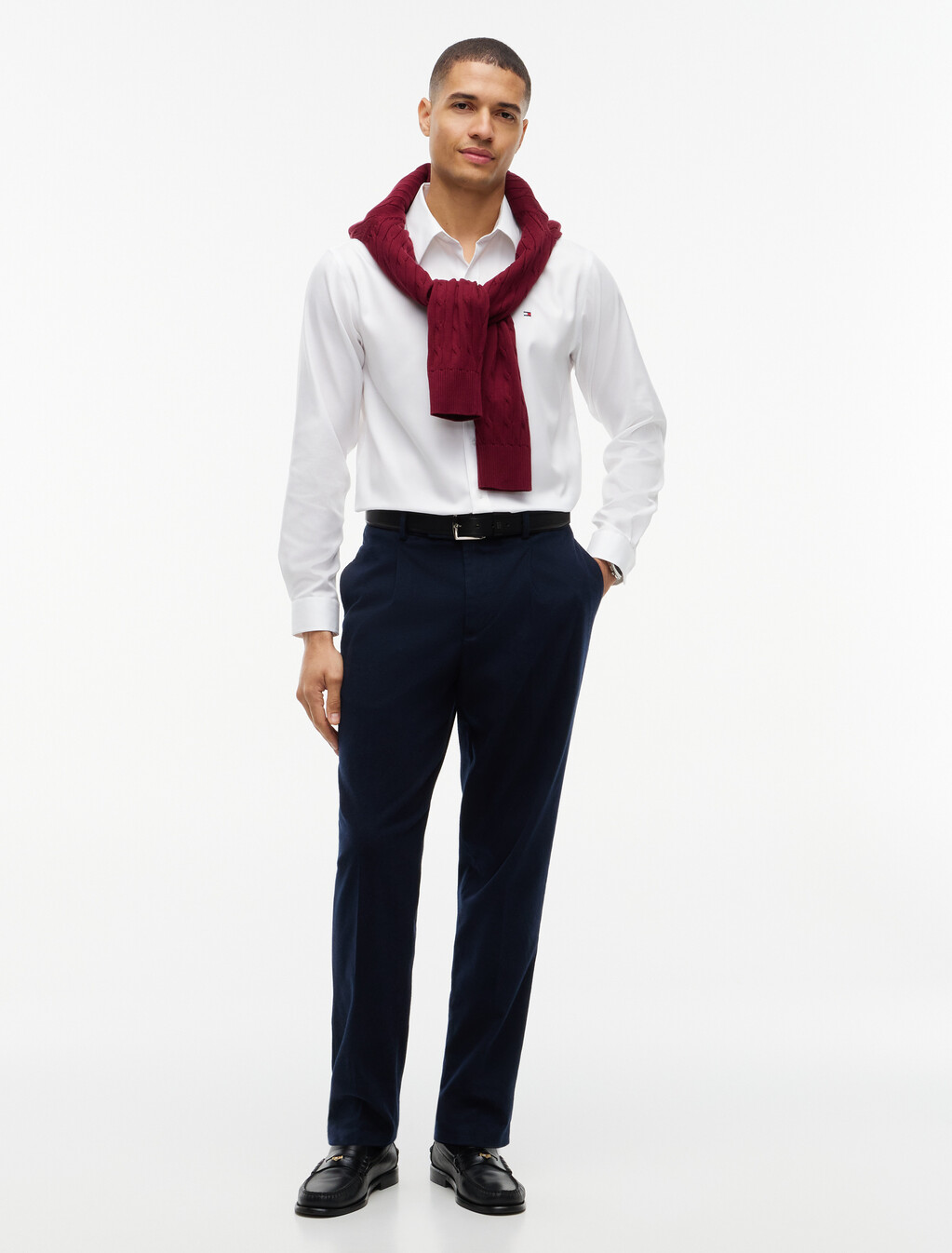 New York Label Regular Fit Non-Iron Shirt, White, hi-res