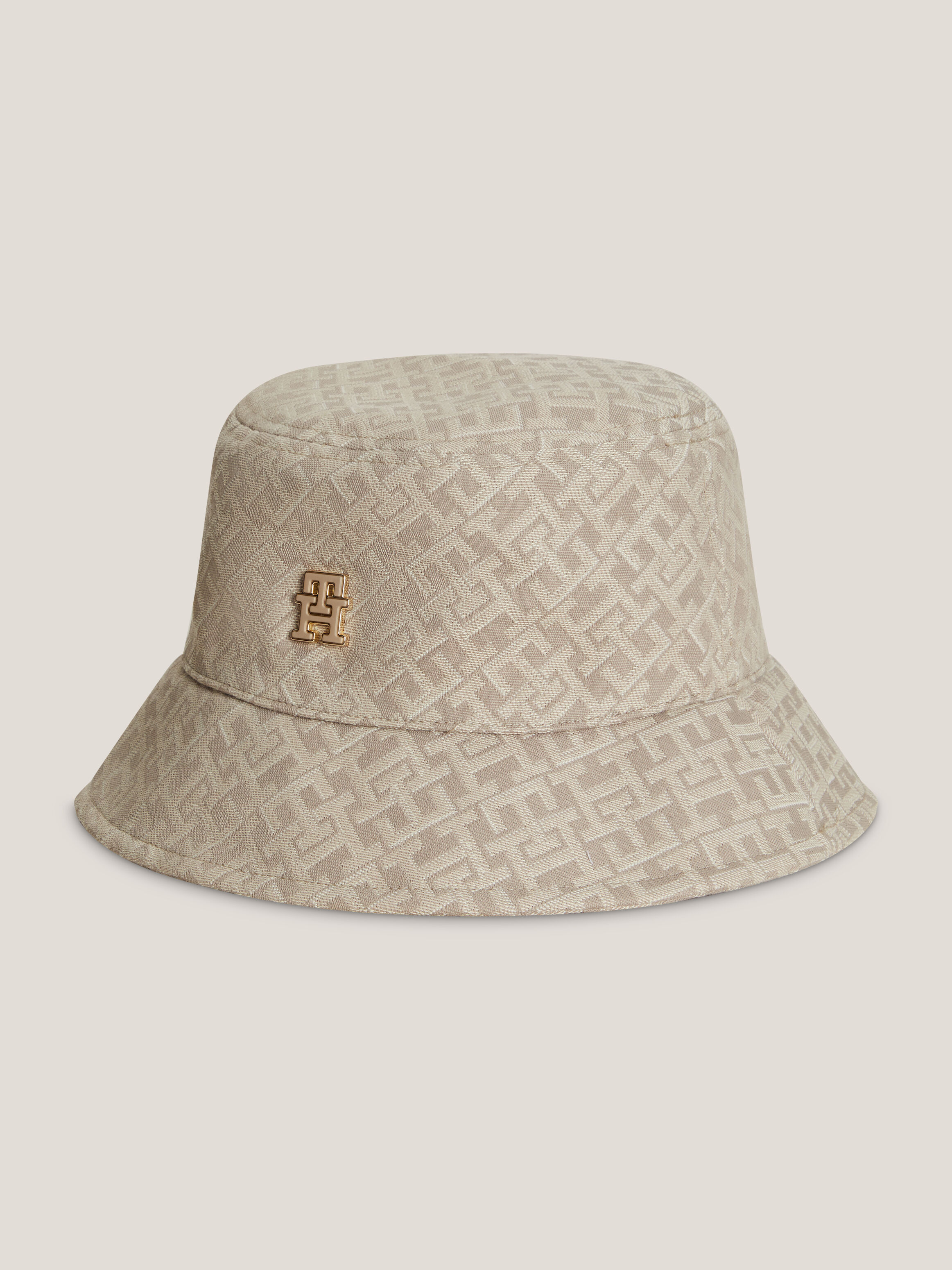 Tommy Hilfiger Monogram Jacquard Bucket Hat in Beige